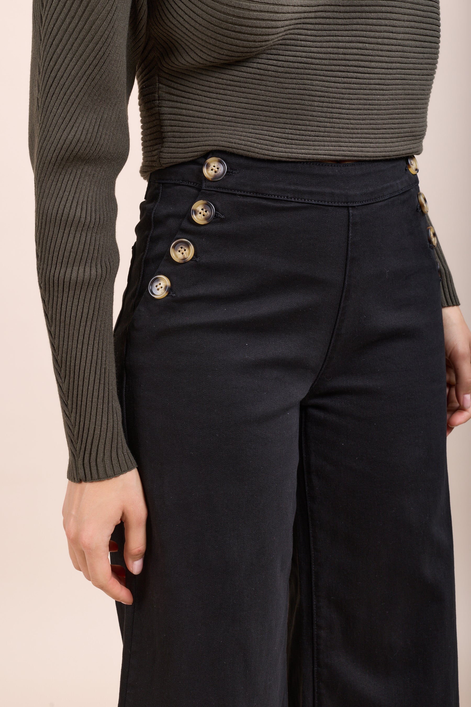 Toxik3 pantalon jean stretch wide fermeture à boutons