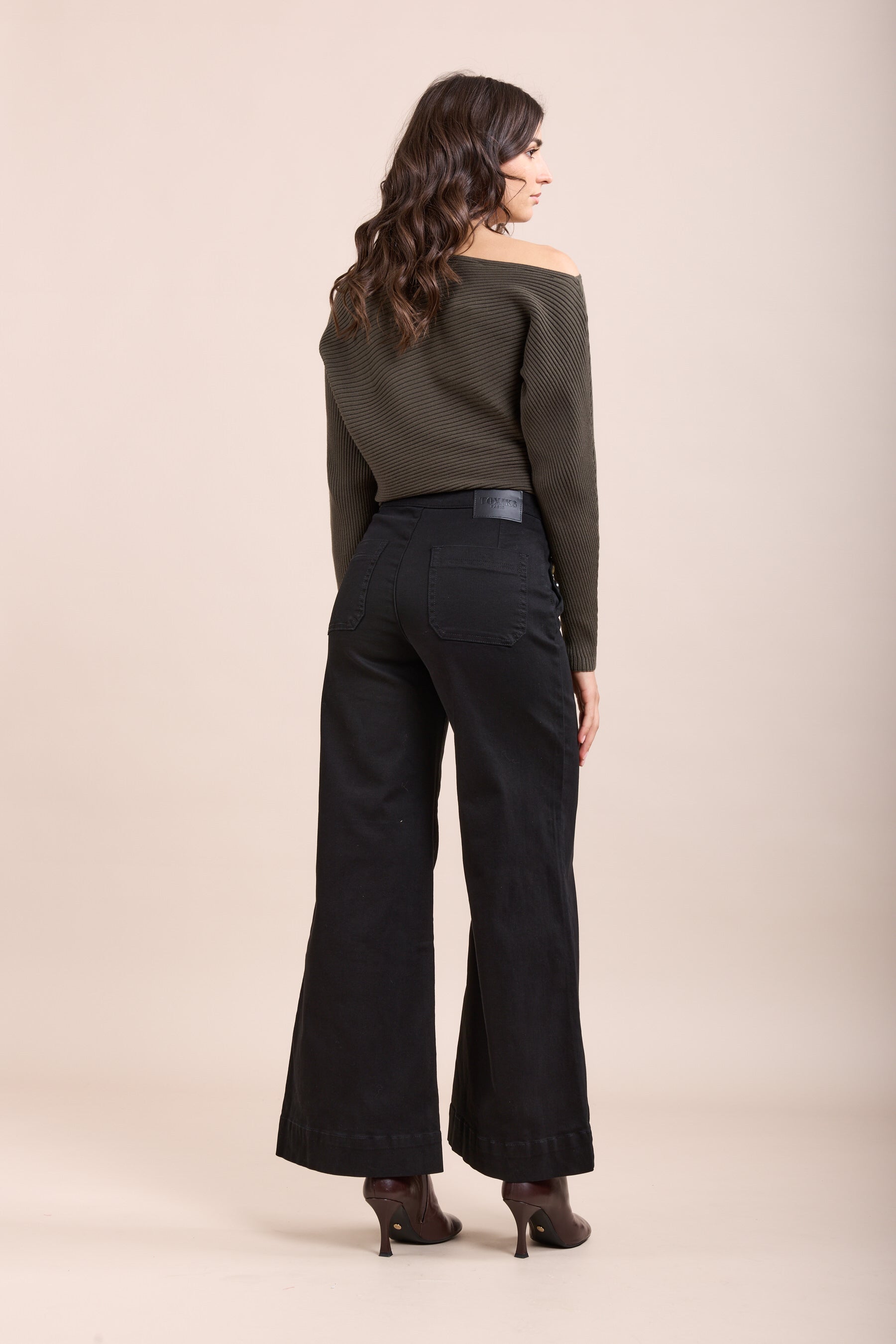 Toxik3 pantalon jean stretch wide fermeture à boutons