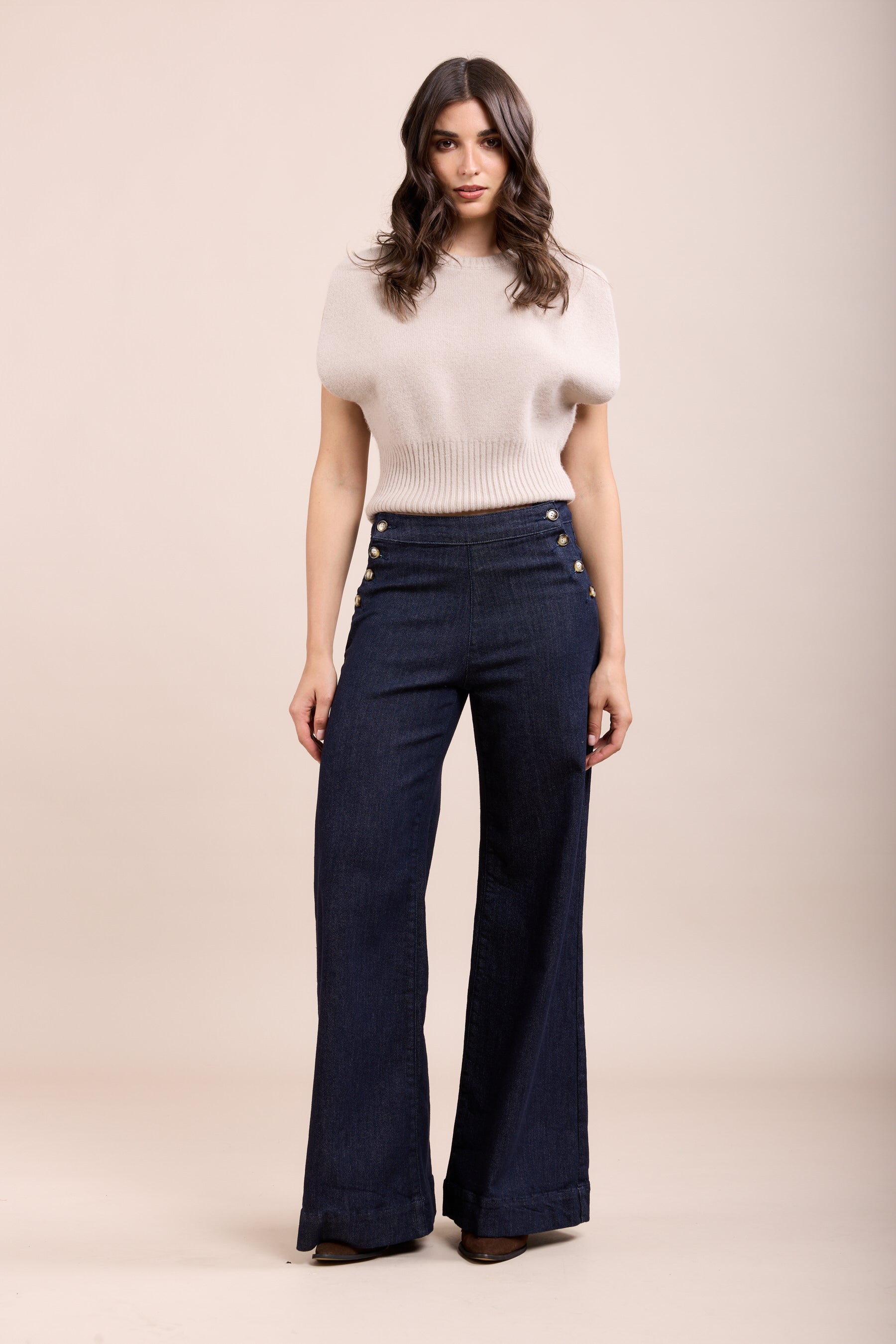 Toxik3 pantalon jean stretch wide fermeture à boutons