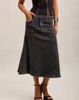 Toxik3 falda larga vaquera gris oscuro