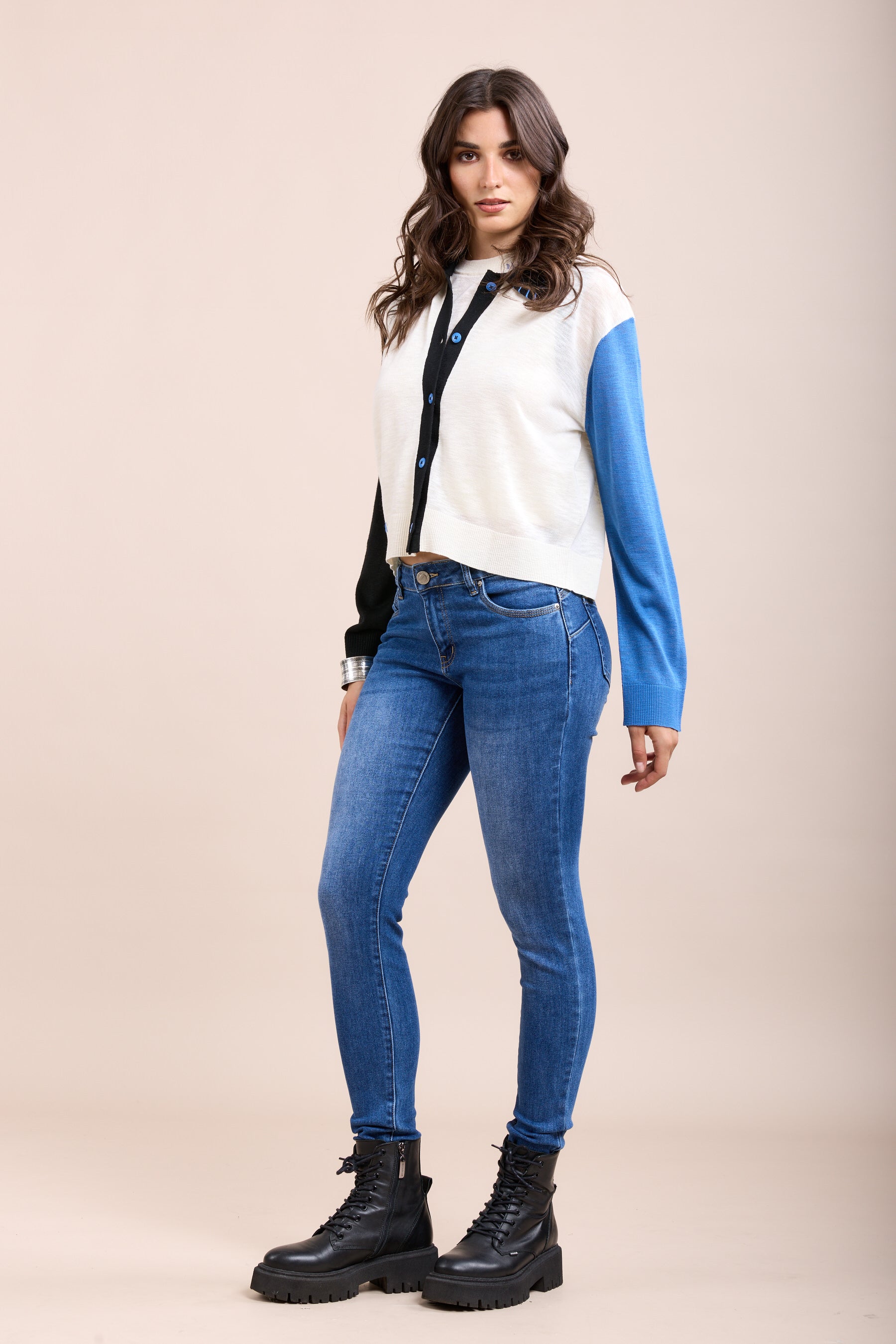 Toxik3 pantalon jean stretch skinny taille basse push-up