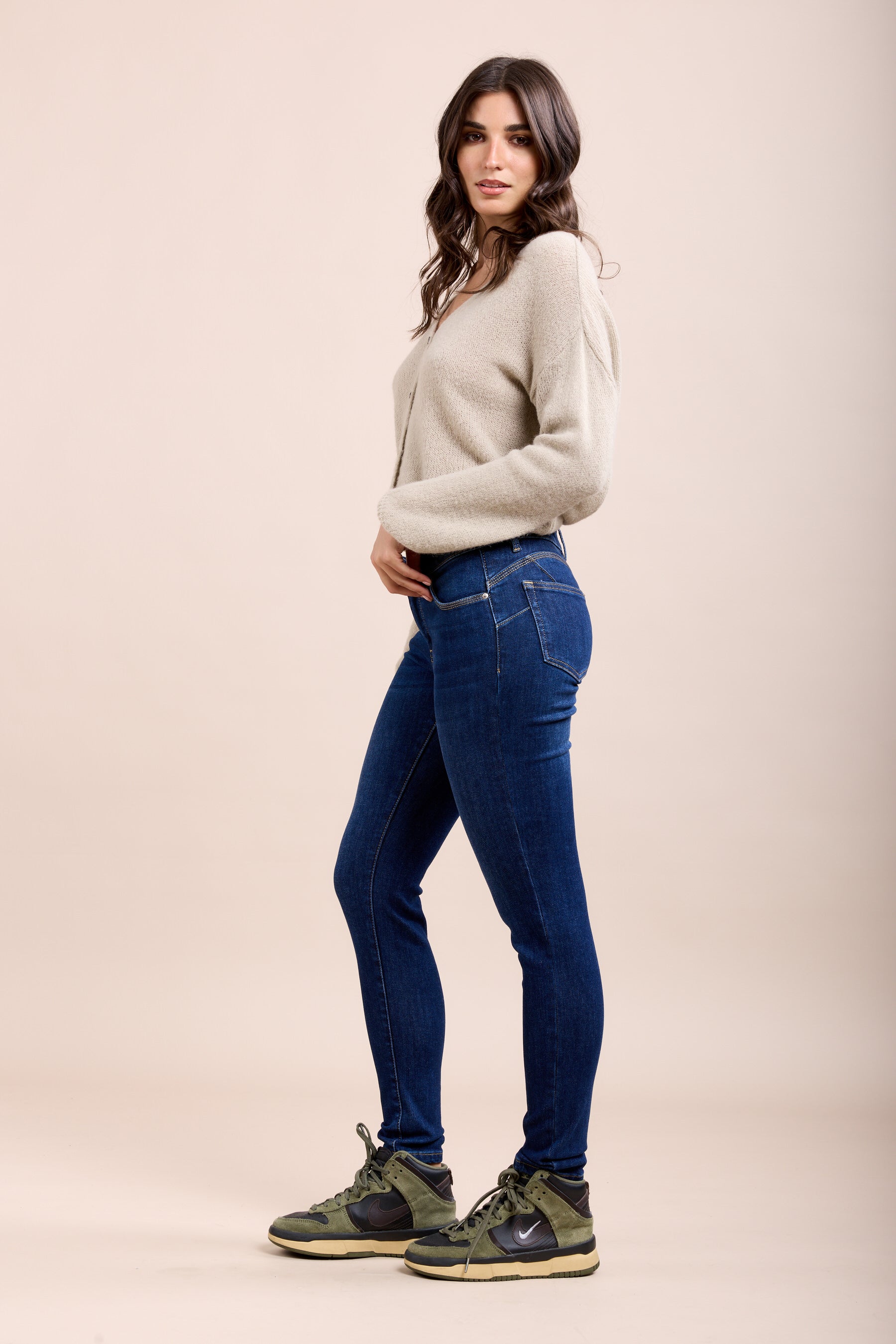 Toxik3 pantalon jean stretch skinny taille basse push-up