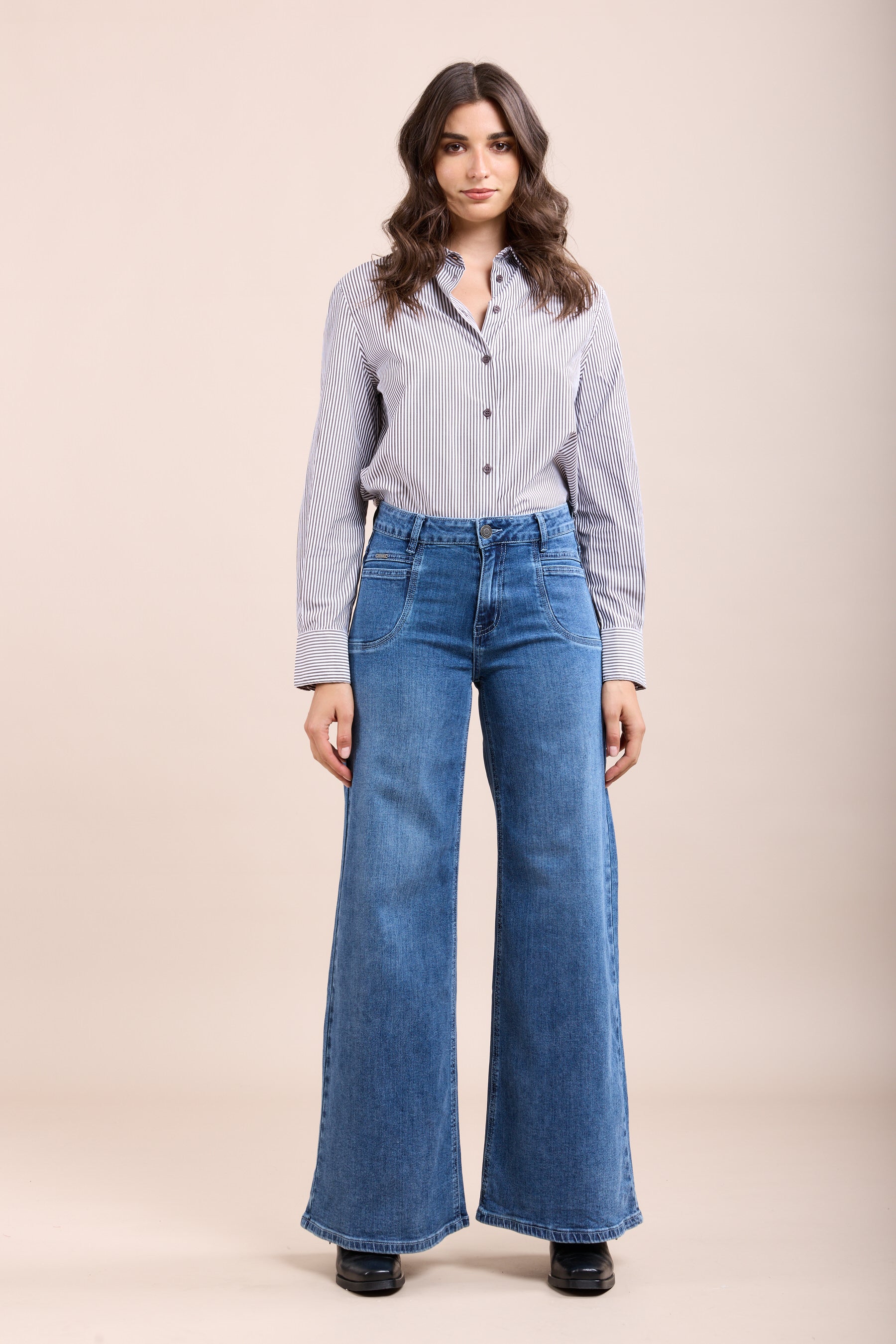 Toxik3 pantalon jean stretch wide poche logo jacron