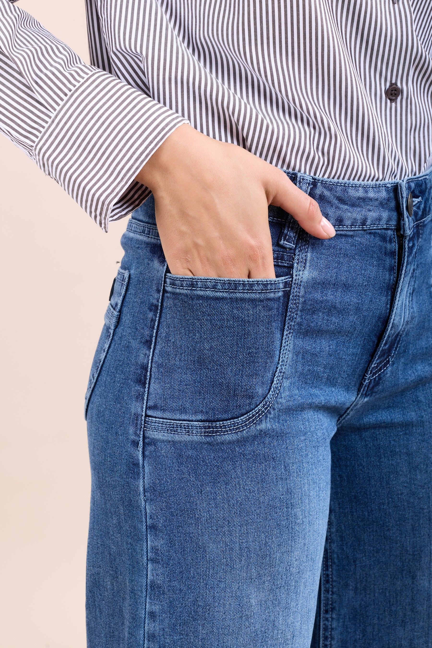 Toxik3 pantalon jean stretch wide poche logo jacron