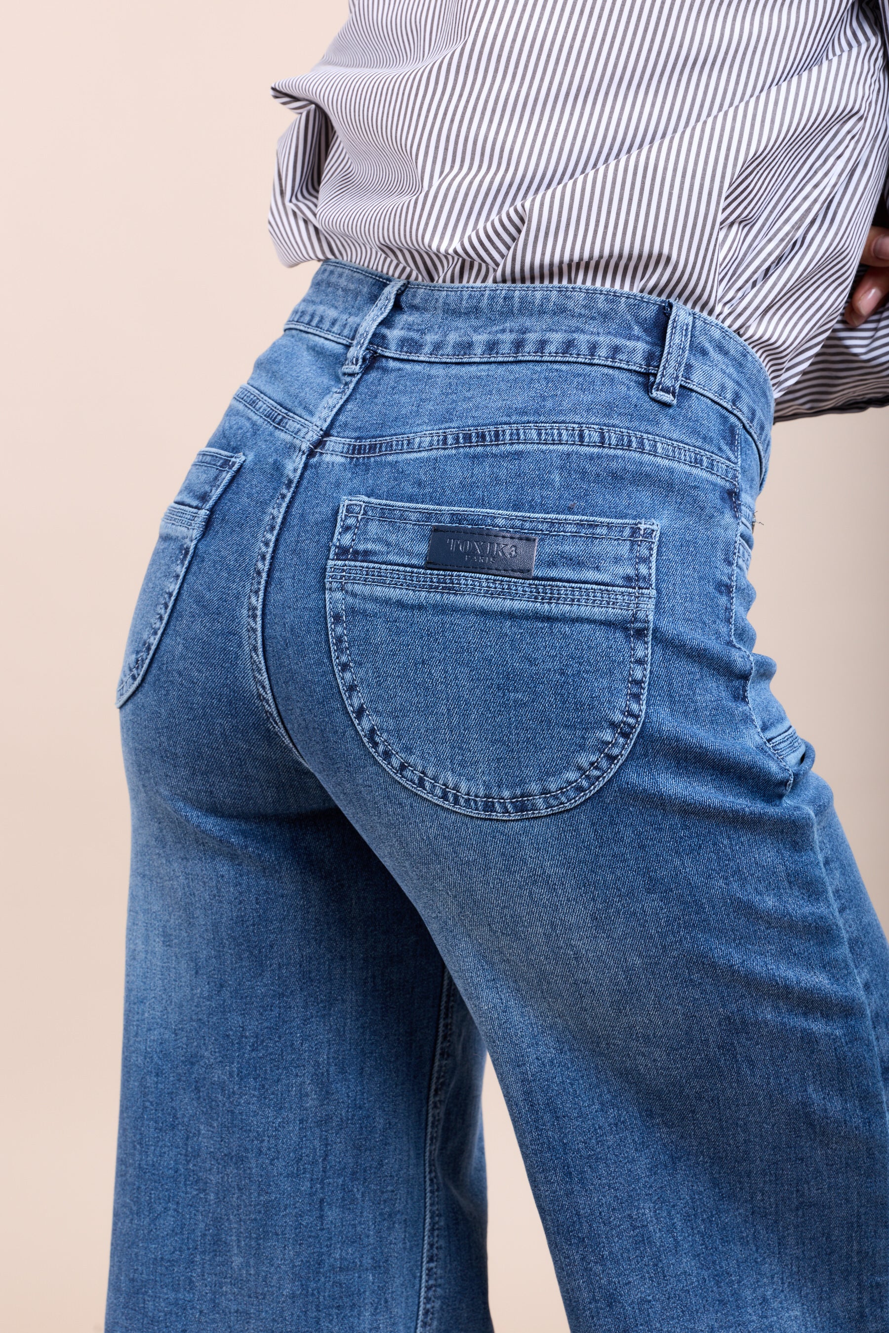 Toxik3 pantalon jean stretch wide poche logo jacron