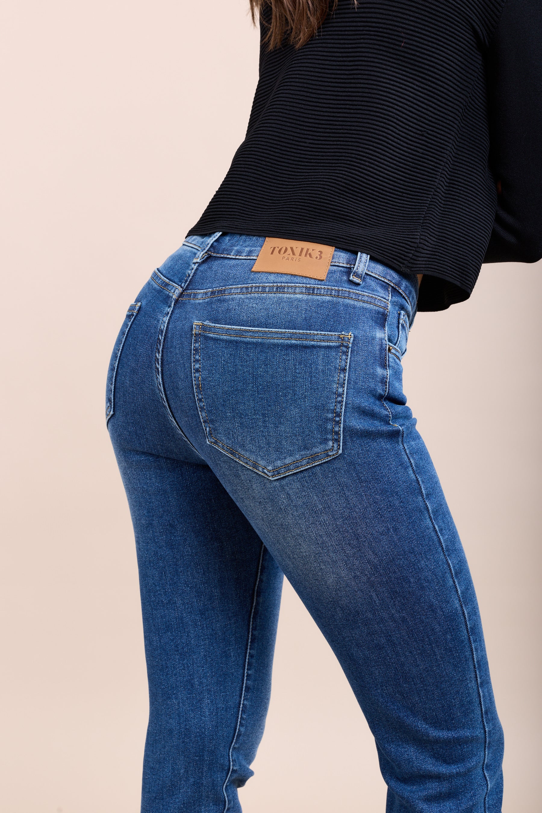 Toxik3 slanke stretchdenimbroek blauw denim