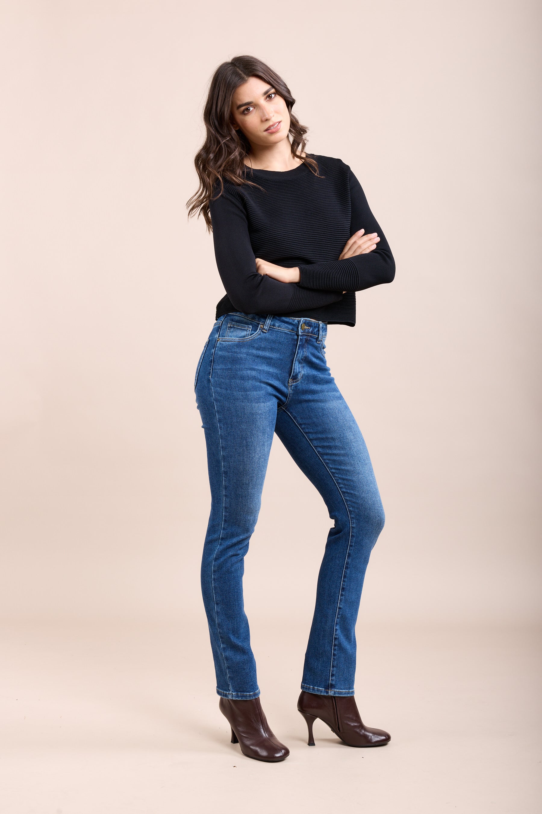 Toxik3 slanke stretchdenimbroek blauw denim