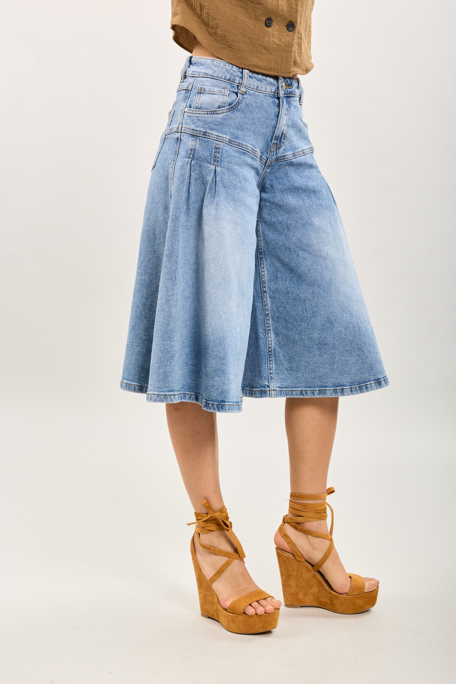 Toxik3 Bermuda stretch denim culottes