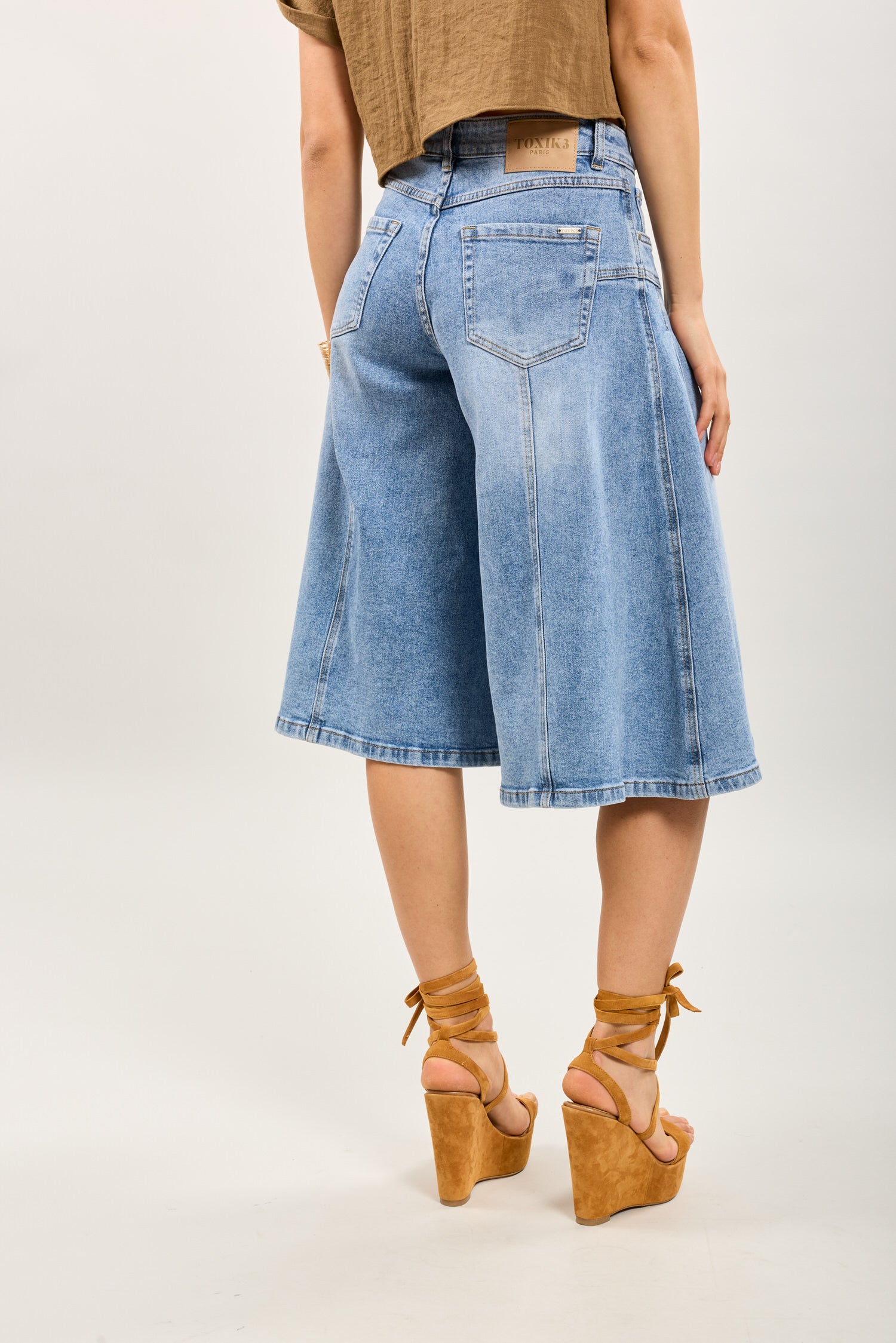 Toxik3 Bermuda stretch denim culottes