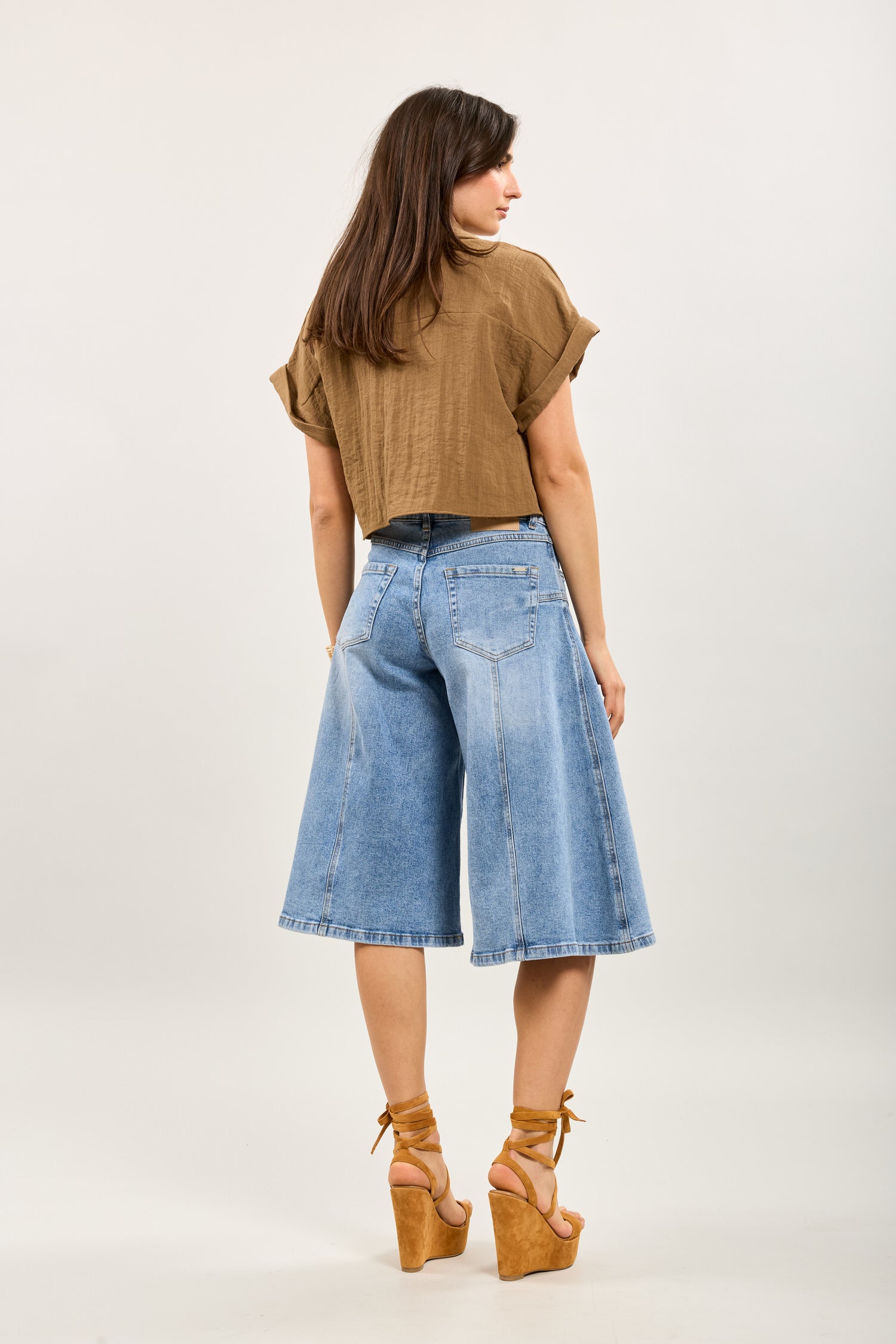 Toxik3 Bermuda stretch denim culottes