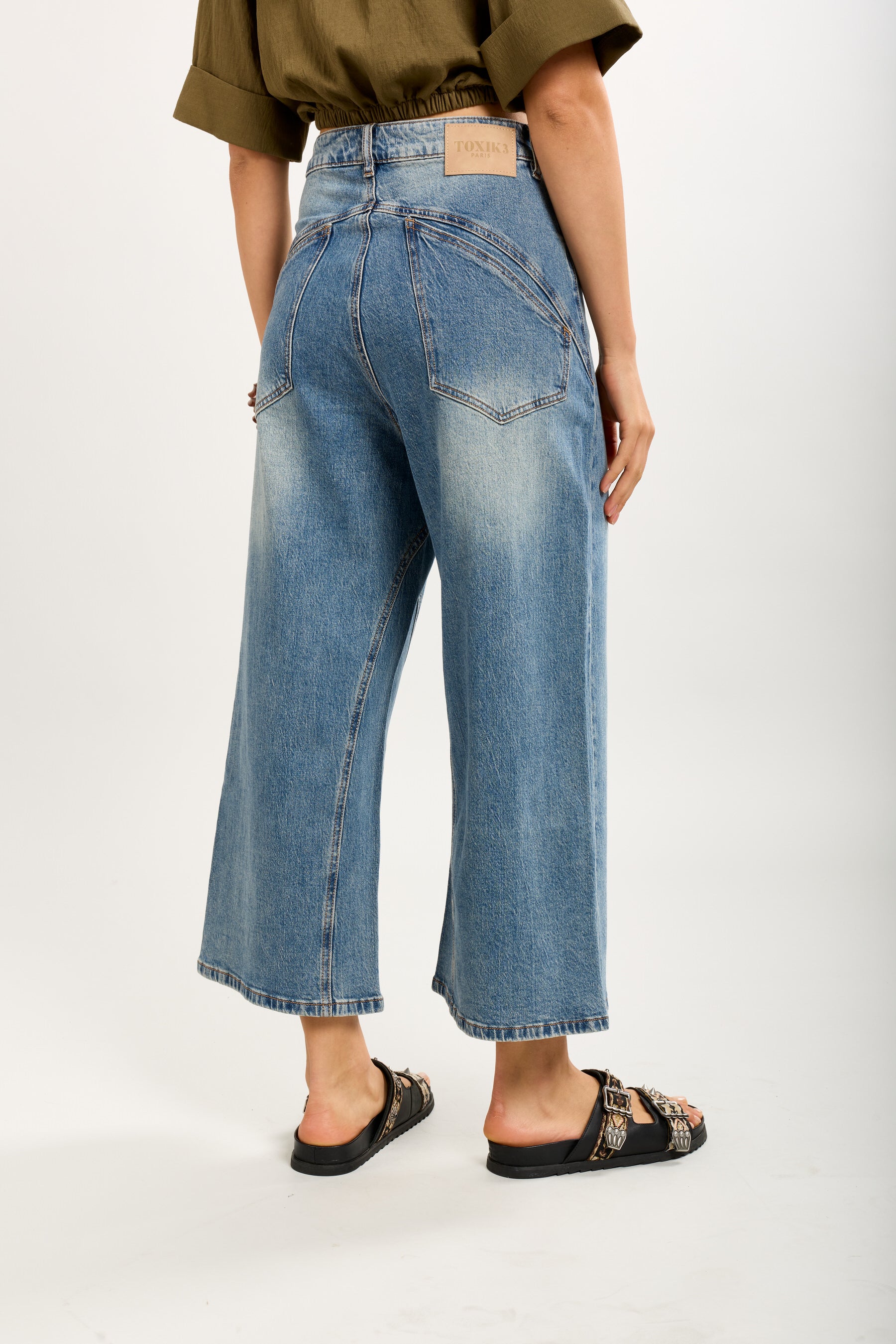 Toxik3 bermuda jean denim Lyocell délavé