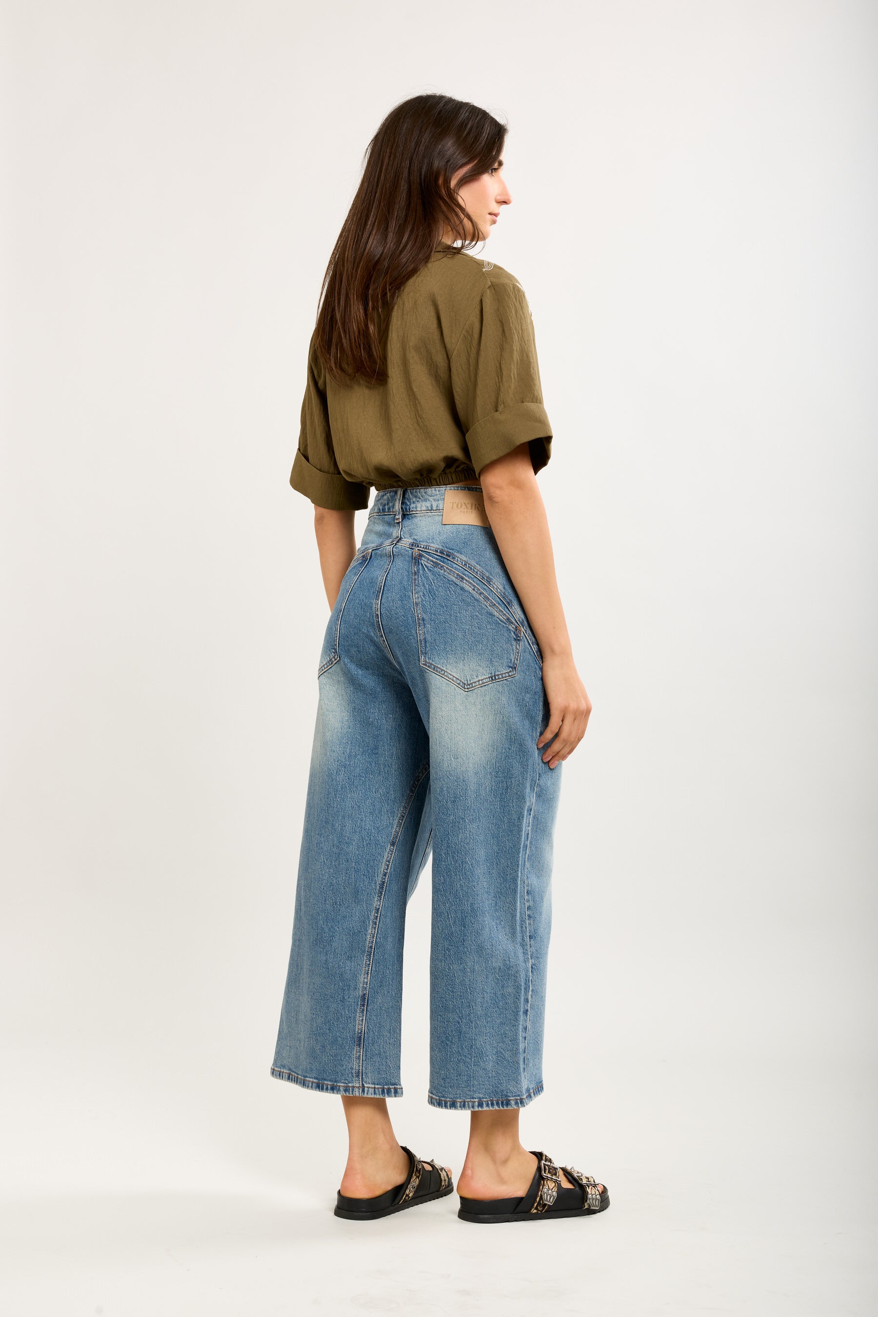Toxik3 bermuda jean denim Lyocell délavé