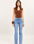 Toxik3 stretch flare jean pants with lace back