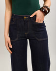 Toxik3 Schlaghose aus Stretch-Denim mit Steppnähten