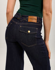 Toxik3 Schlaghose aus Stretch-Denim mit Steppnähten