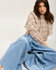 Toxik3 Jupe-culotte extra-wide taille haute denim