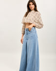 Toxik3 Jupe-culotte extra-wide taille haute denim