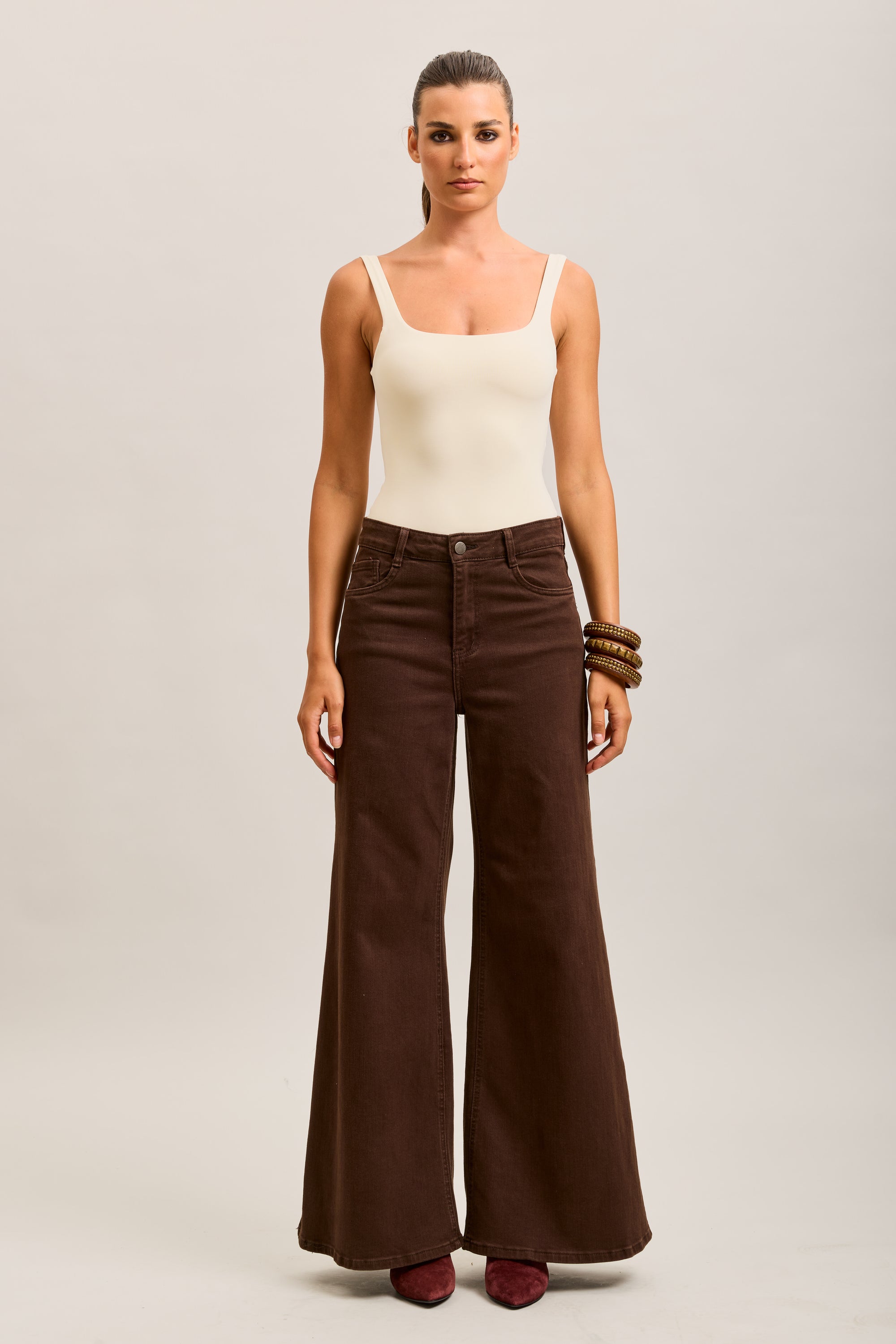 Toxik3 extra wide brown stretch jean pants