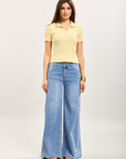Toxik3 pantalon wide palazzo denim délavé