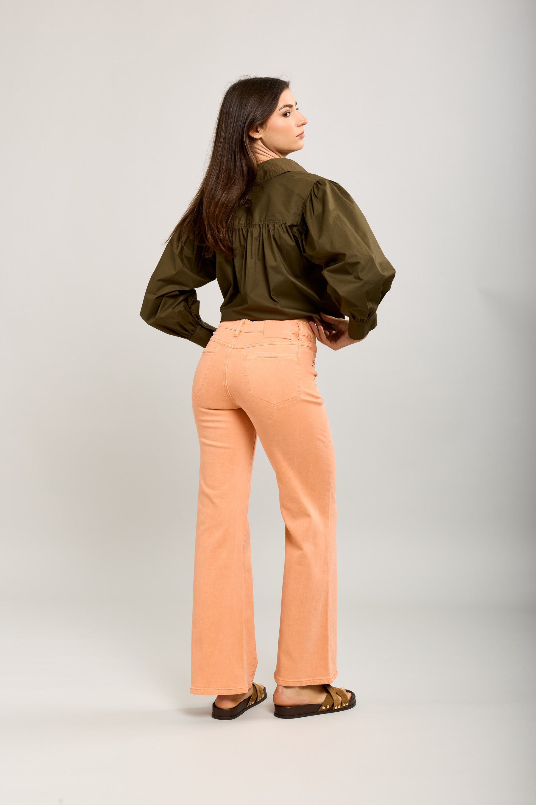 Toxik3 bootcut pants in stretch denim with rhinestone pocket details