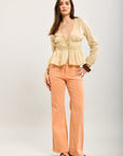 Toxik3 bootcut pants in stretch denim with rhinestone pocket details