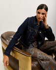 Toxik3 veste denim coutures surpiquées