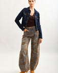 Toxik3 veste denim coutures surpiquées