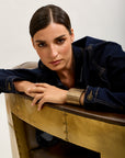 Toxik3 veste denim coutures surpiquées