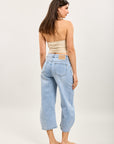 Toxik3 pantalon cropped balloon en jean stretch