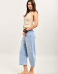 Toxik3 pantalon cropped balloon en jean stretch