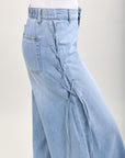 Toxik3 extra-wide stretch denim pants with side lace details