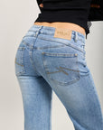 Toxik3 pantalon jean bootcut denim stretch taille basse