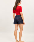 Toxik3 short denim shorts with stitched pockets