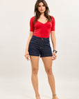 Toxik3 short denim shorts with stitched pockets
