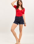 Toxik3 short denim shorts with stitched pockets