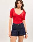 Toxik3 short denim shorts with stitched pockets