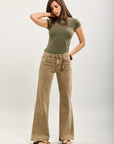 Toxik3 pantalon jean bootcut denim stretch accessoire pendentif