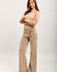 Toxik3 pantalon jean bootcut denim stretch accessoire pendentif