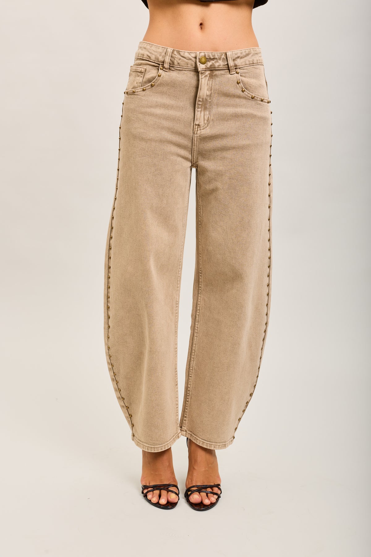 Toxik3 studded stretch denim balloon jean pants