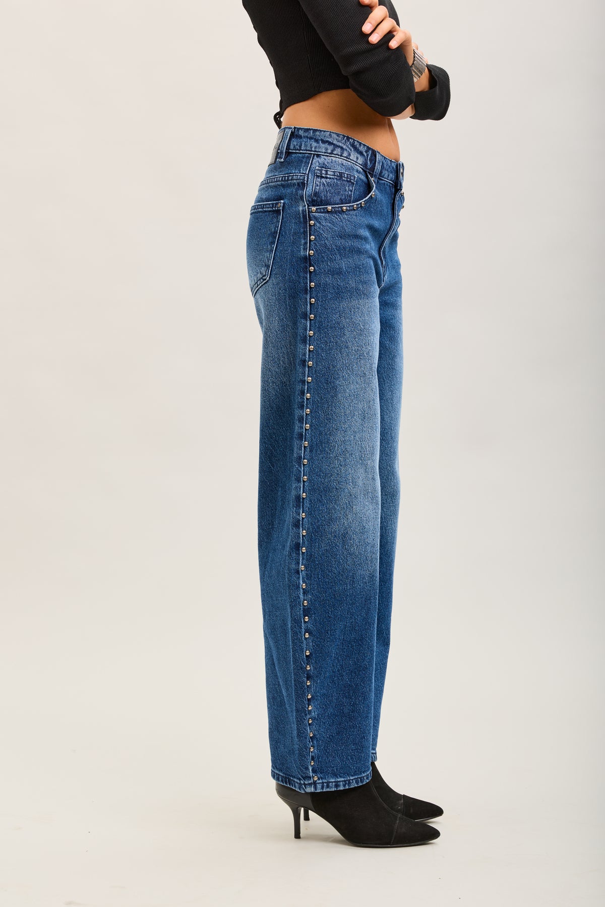 Toxik3 studded stretch denim balloon jean pants