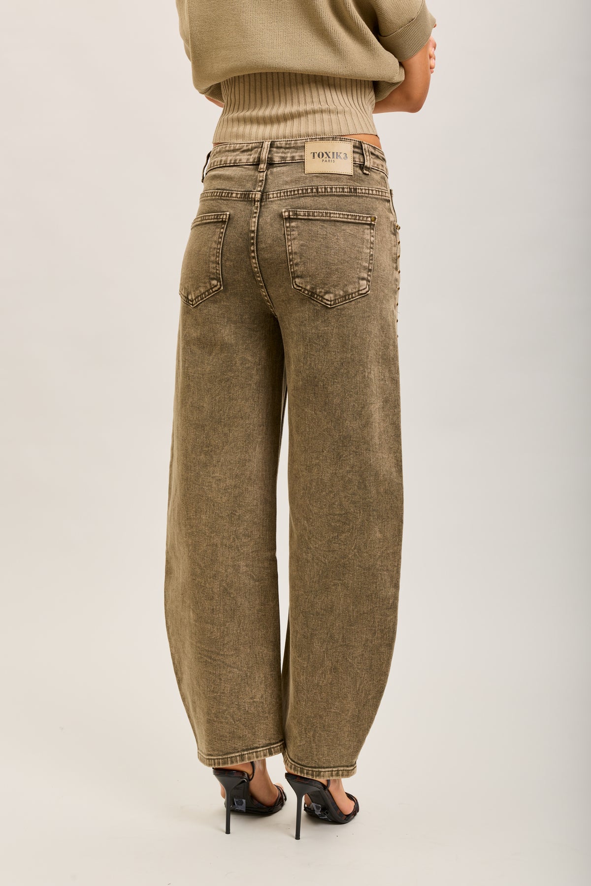 Toxik3 studded stretch denim balloon jean pants