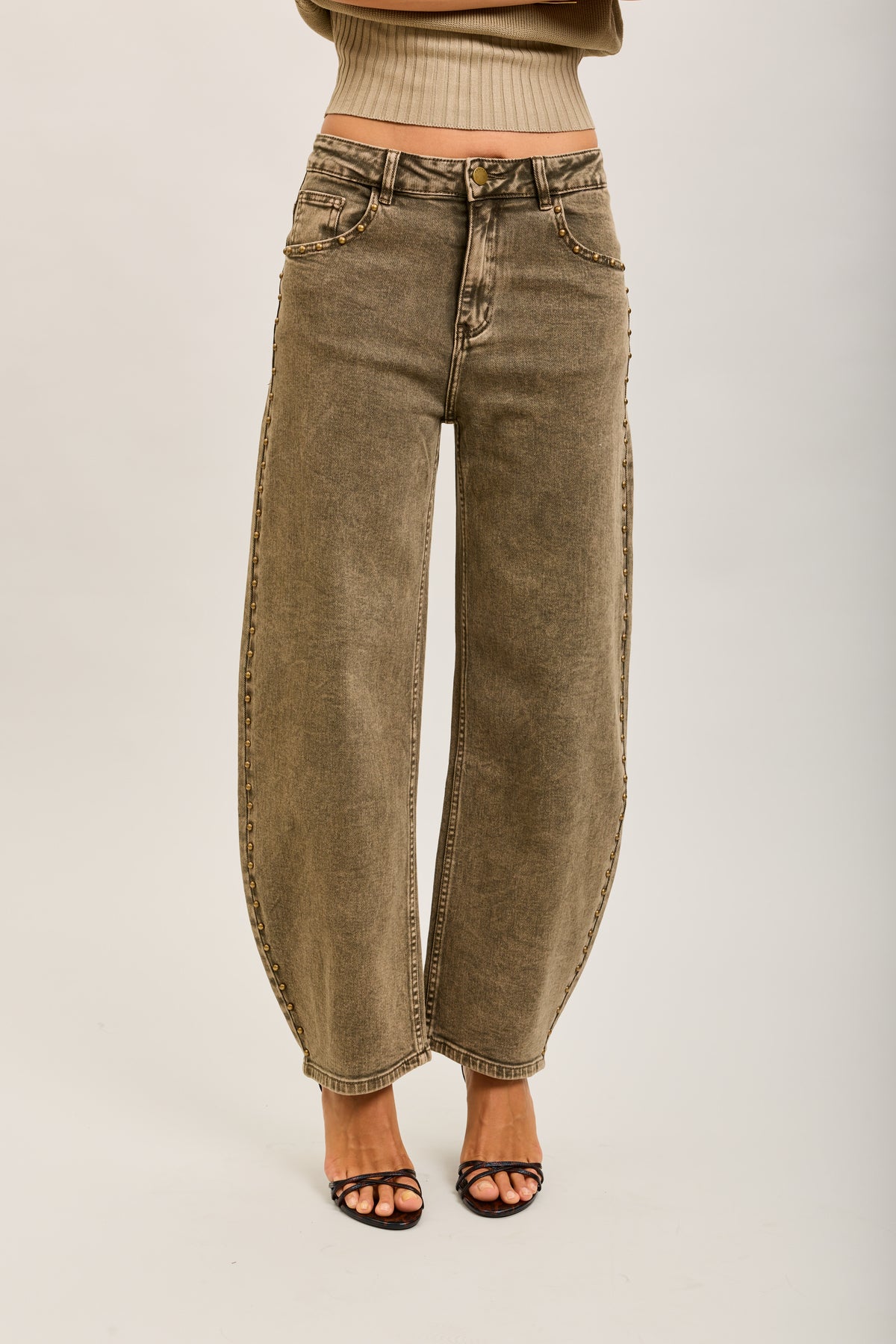 Toxik3 studded stretch denim balloon jean pants