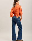 Toxik3 topstitched stretch denim bootcut jean pants