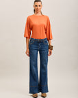 Toxik3 topstitched stretch denim bootcut jean pants