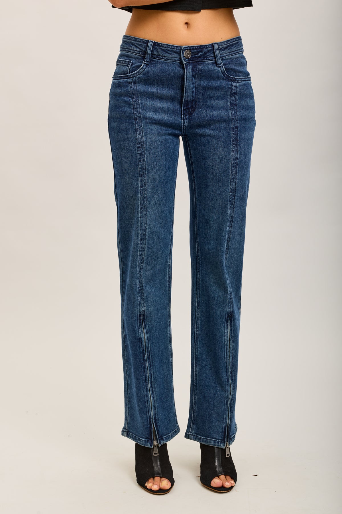Toxik3 pantalon jean droit denim stretch fente ajustable