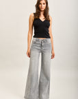 Toxik3 full rhinestone stretch wide denim jeans