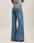 Toxik3 full rhinestone stretch wide denim jeans
