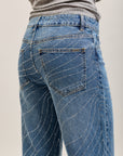 Toxik3 full rhinestone stretch wide denim jeans