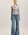 Toxik3 full rhinestone stretch wide denim jeans