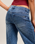 Toxik3 full rhinestone stretch wide denim jeans